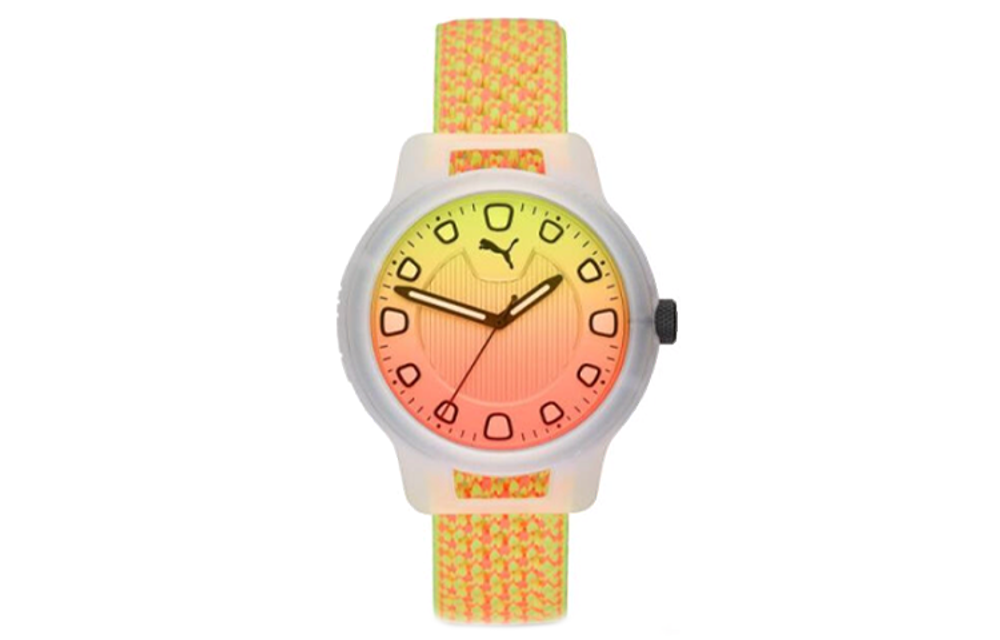 PUMA Reset V1 Series Wrist Watch Quartz Movement Nylon Strap 43mm White Dial Women"s Watch 30m Water Resistant