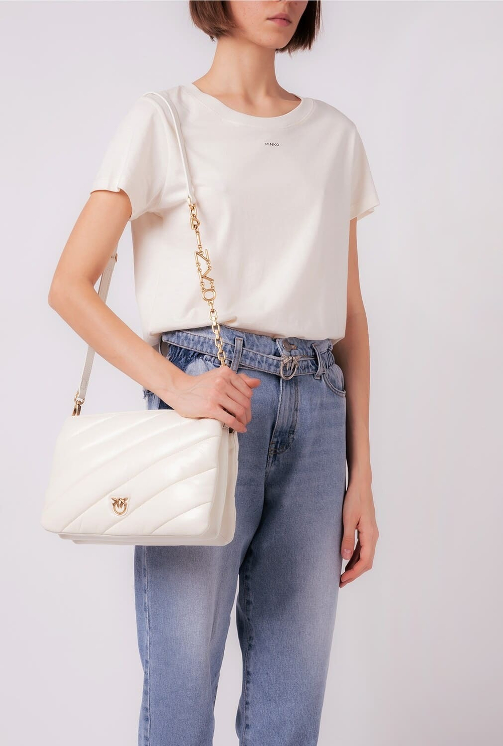 MEDIUM TWINS BAG MAXI QUILT – white