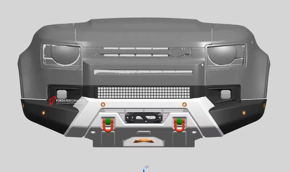 Алюминиевый передний бампер с лебедкой для LAND ROVER DEFENDER L663 2019+ Лэнд Ровер Дефендер