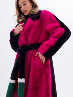 Шуба искусственная, фуксия, Северина