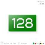 Номер на дверь 128, табличка на дверь для офиса, квартиры, кабинета, аудитории, склада, зеленая 120х70 мм, Айдентика Технолоджи