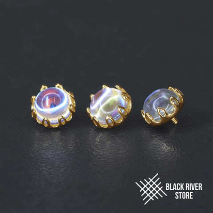 Amulet Moonstone PVD Yellow