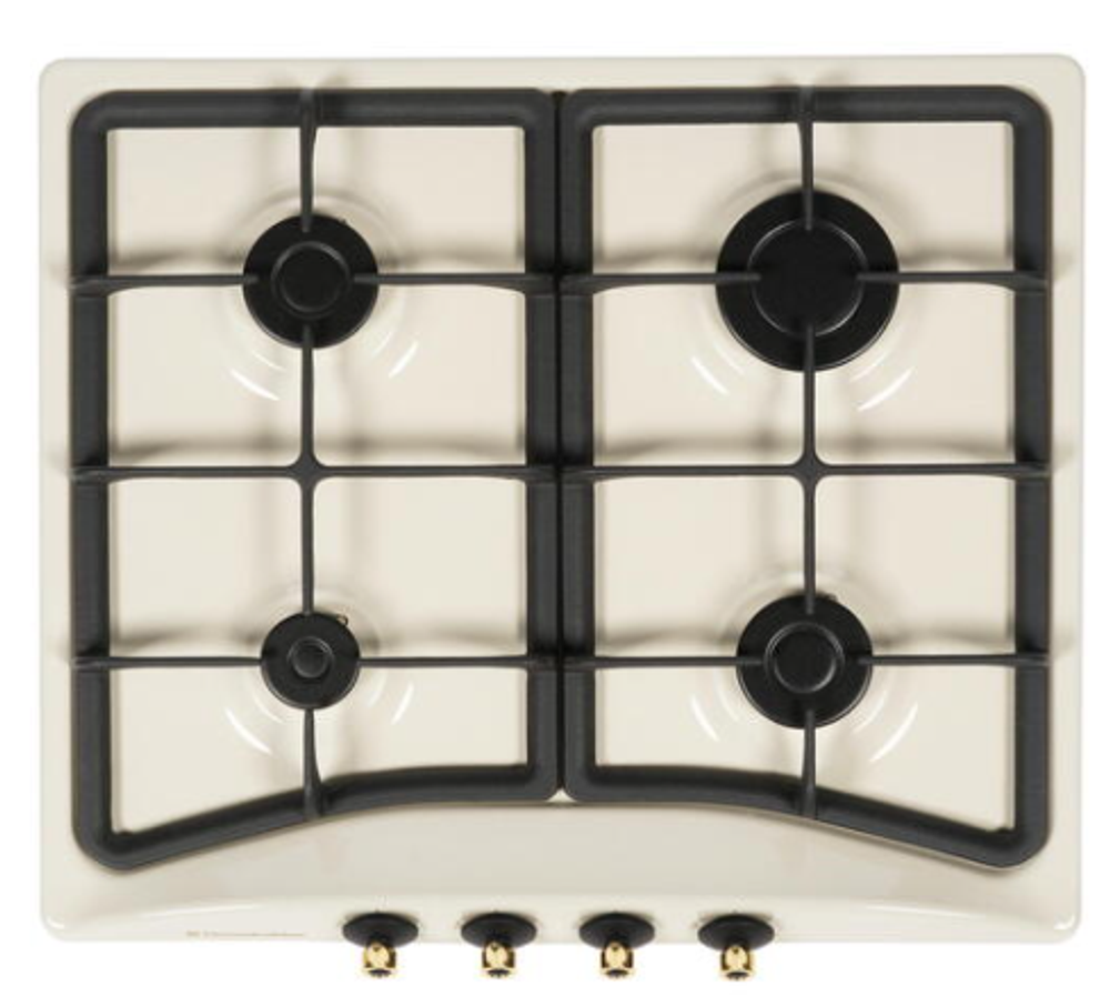 Поверхность варочная  Electronicsdeluxe 5840.00-001(топл. мол.,ручки золото,Ч.Р, газ/к, 58*50)Россия