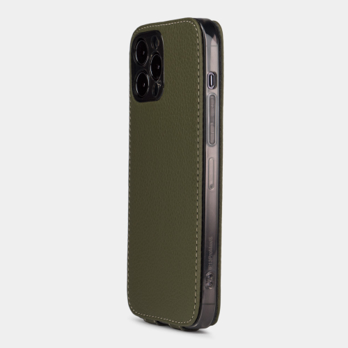 Чехол для iPhone 13 Pro из кожи теленка, зеленого цвета
