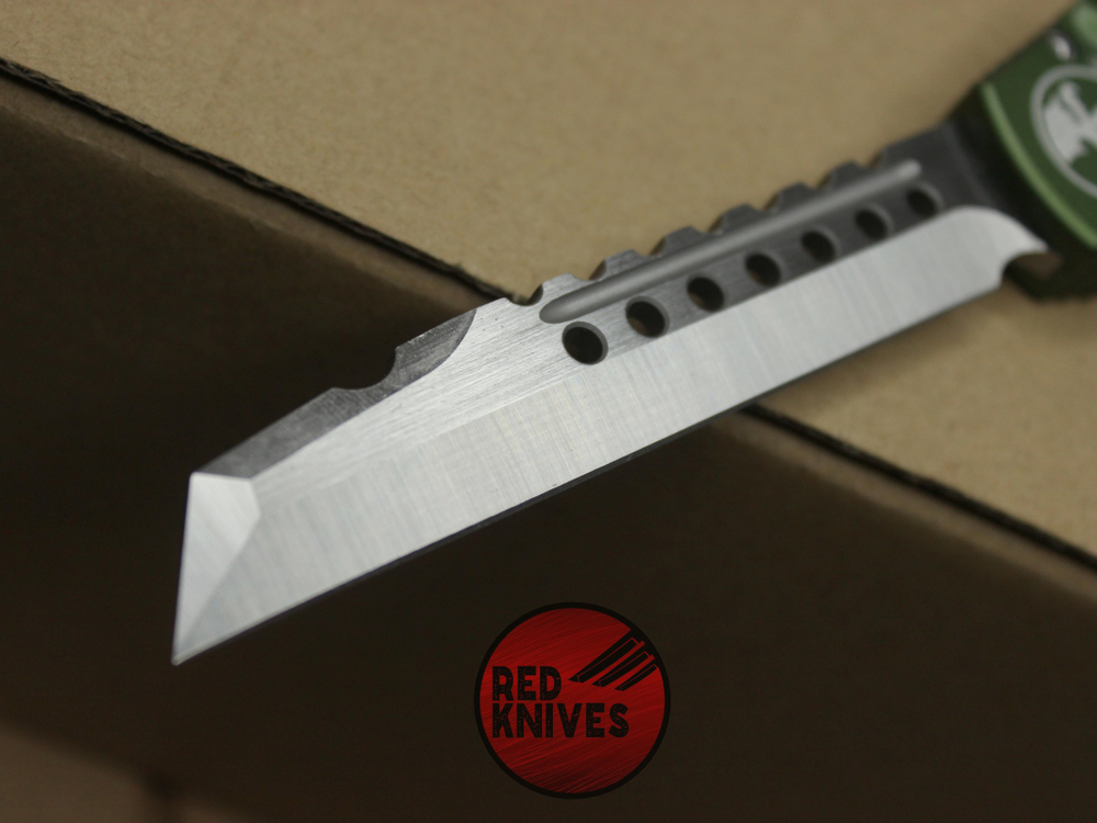 Нож Microtech Halo 6 W/E - зеленая рукоять , клинок сатин