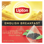 Lipton, Черный чай English Breakfast, 20 чайных пакетиков Pyramid, 46 г (1,6 унции)