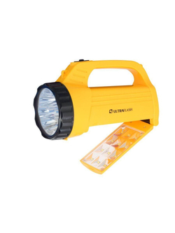 Фонарь аккумуляторный LED3819CSM 9LED + 12SMD 2 режима аккум. SLA 220В желт. Ultraflash 12102/12860