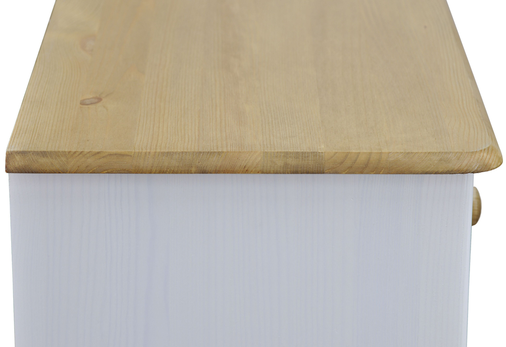 Комод деревянный Хаба 7 ящиков, белый воск, массив сосны