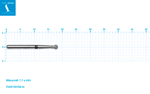Бор алмазный черный Frank Dental типа FG - D.802.018.SG.FG