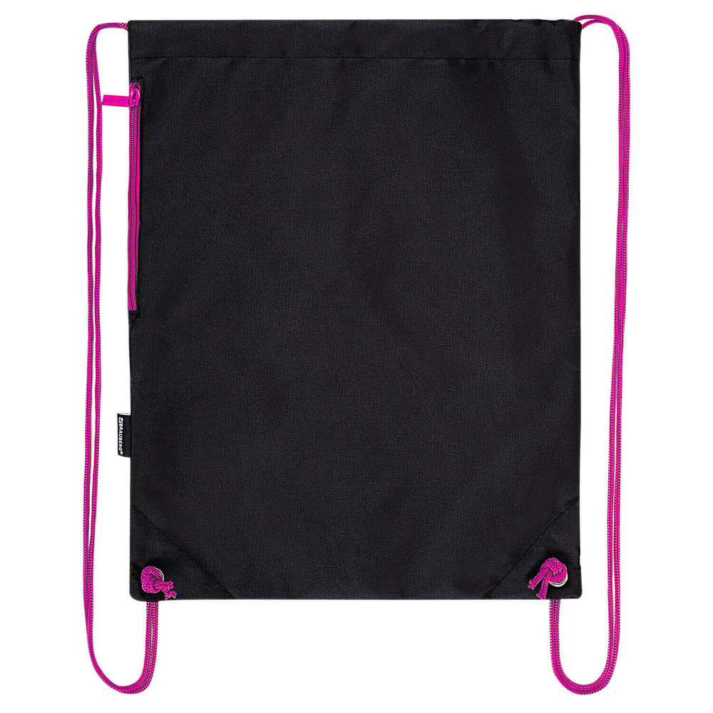 Мешок для обуви BRAUBERG плотный карман на молнии подкладка 43х33 см Neon Pink (2 штуки в упаковке)