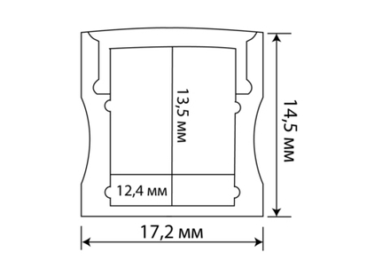 Donel,Накладной алюминиевый профиль, 17,2х14,5х2000. Цвет: Анодированное серебро,Серия:DN8ALE