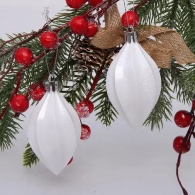 Ёлочные игрушки «Таинственное очарование» Капля 8 см (набор 2шт), белый