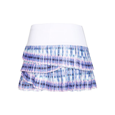 Женская теннисная юбка Lucky in Love Batik Pleated Scallop Skirt Women - White, Multicoloured