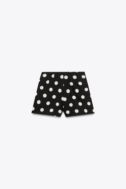 ZARA ШОРТЫ С ВЫСОКОЙ ПОСАДКОЙ, ЧЕРНЫЙ/БЕЛЫЙ
