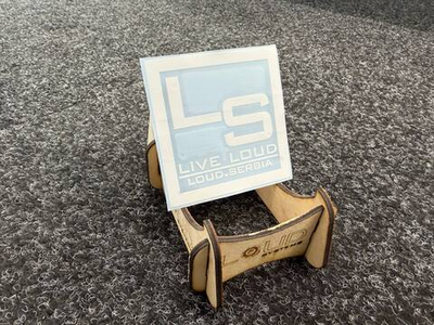 Nalepnica "Live Loud" (8cm x 8cm ; Bela boja)