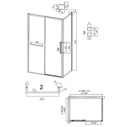 Душевой уголок Grossman Style 110х80 120.K33.05.1180.10.00 профиль Хром стекло прозрачное