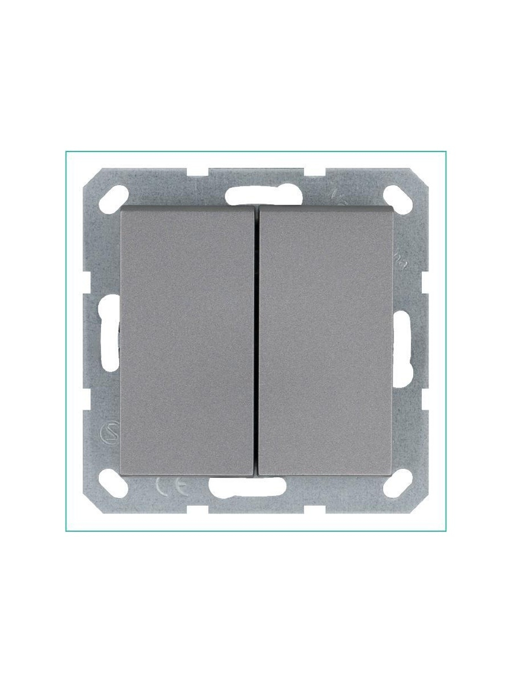 Переключатель проходной 2-кл. 10А IP20 механизм алюм. Jasmart G3022S