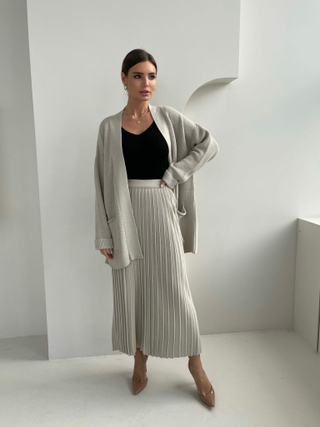 Юбка плиссированная, жемчужный