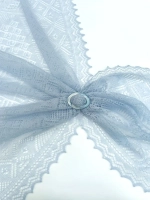 Оренбургский пуховый платок-паутинка А110-04 голубой