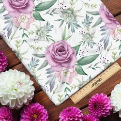 Ткань лен цветочный купаж