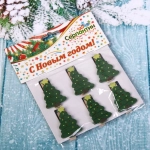 Прищепки декоративные «Ёлочки» 3,5 см (набор 6 шт)