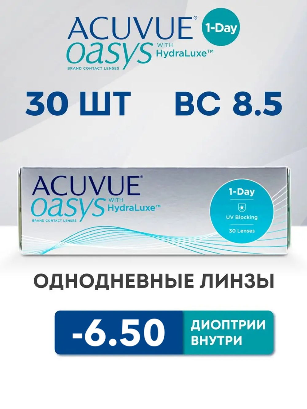 Однодневные контактные линзы Acuvue Oasys 1-Day (уп. 30 линз)