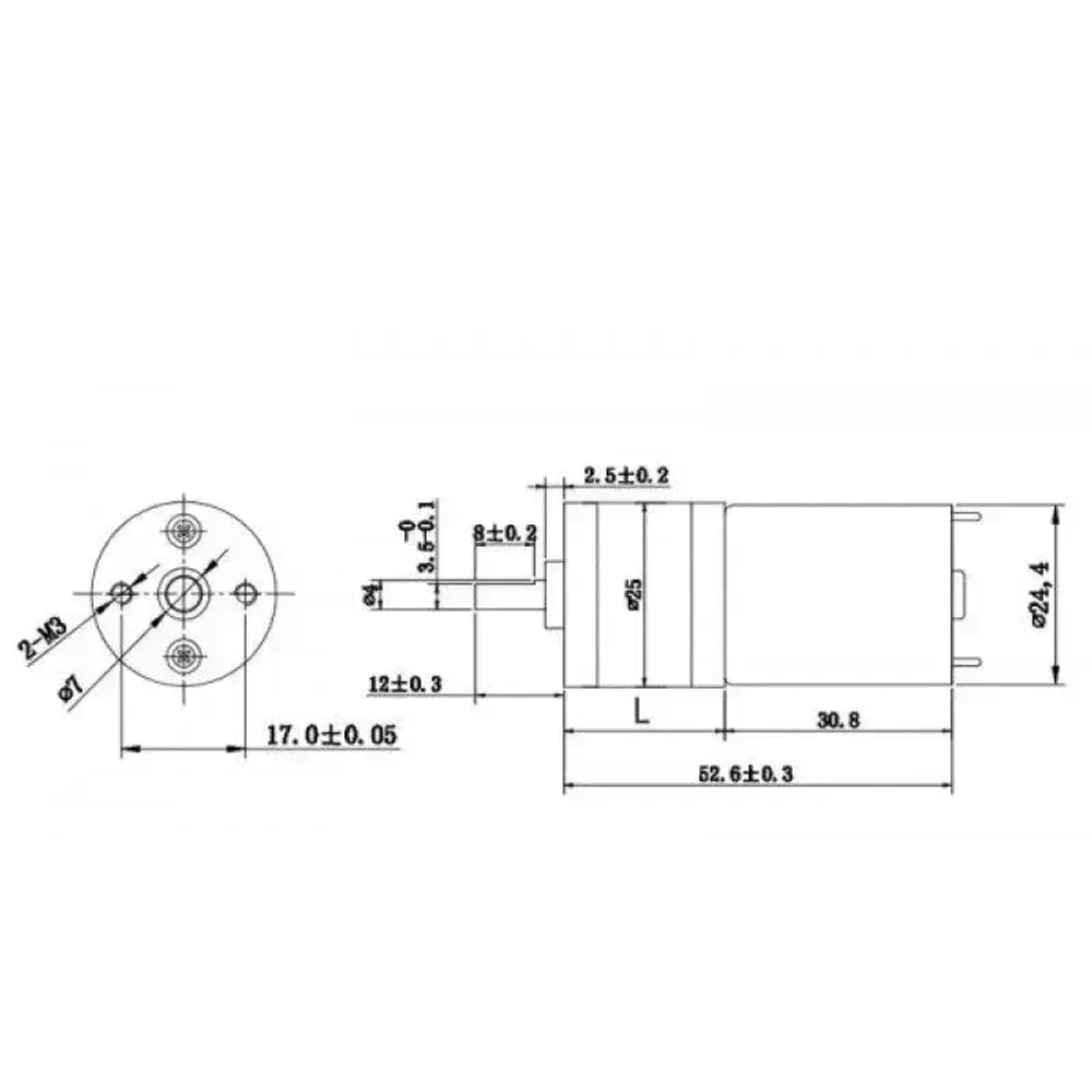 Двигатель с редуктором JGA25-370 - 130 оборотов в минуту