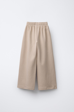 ZARA ОДНОТОННЫЕ БРЮКИ INTERLOCK, ЭКРЮ