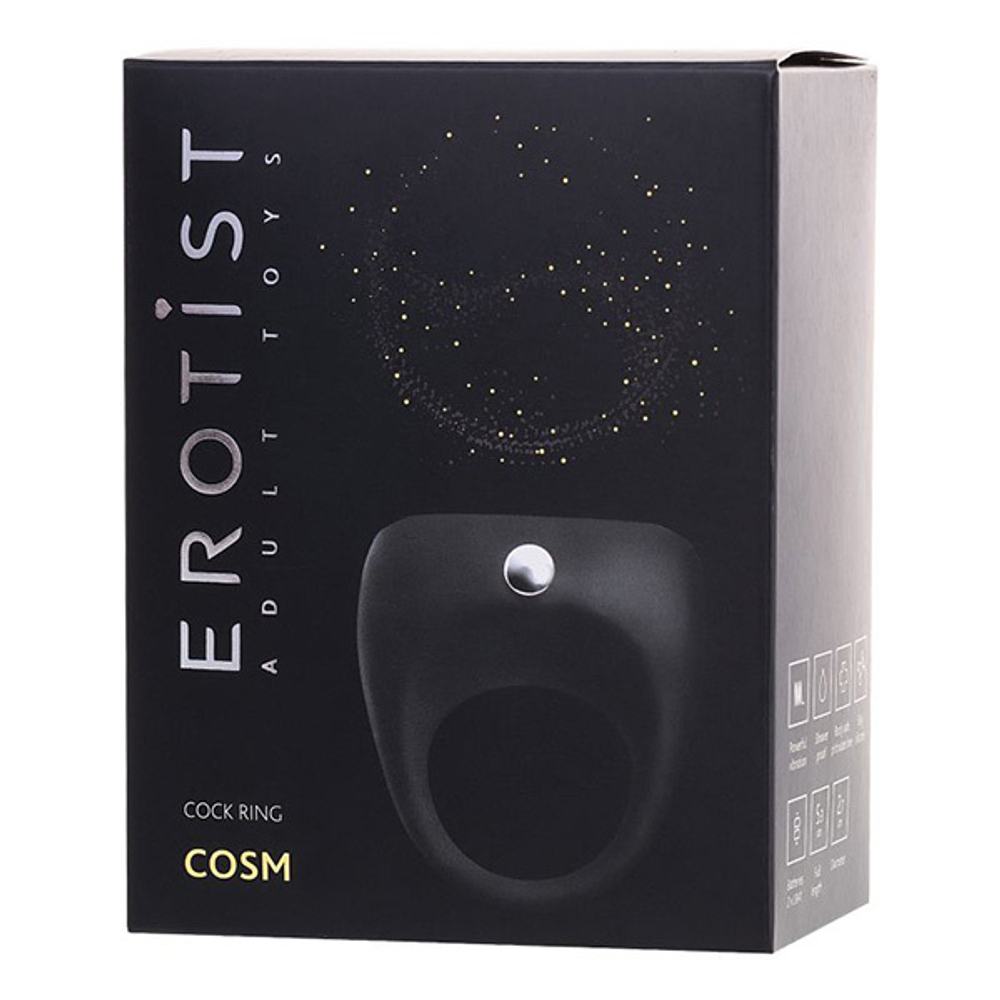 Черное эрекционное виброкольцо 2,7см Erotist Toys Cock Ring Cosm