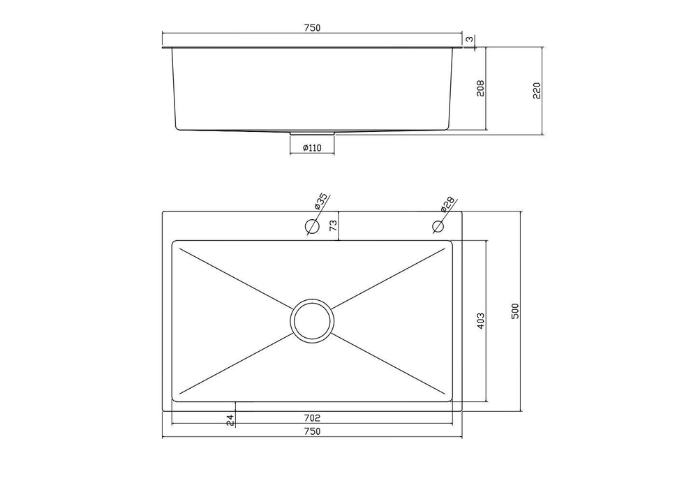 Мойка для кухни Fmark FSC7550C