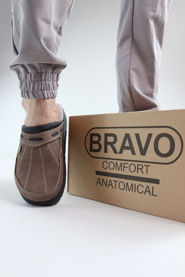 500 | "Ivan" | Коричневые мужские медицинские сабо с закрытым носом