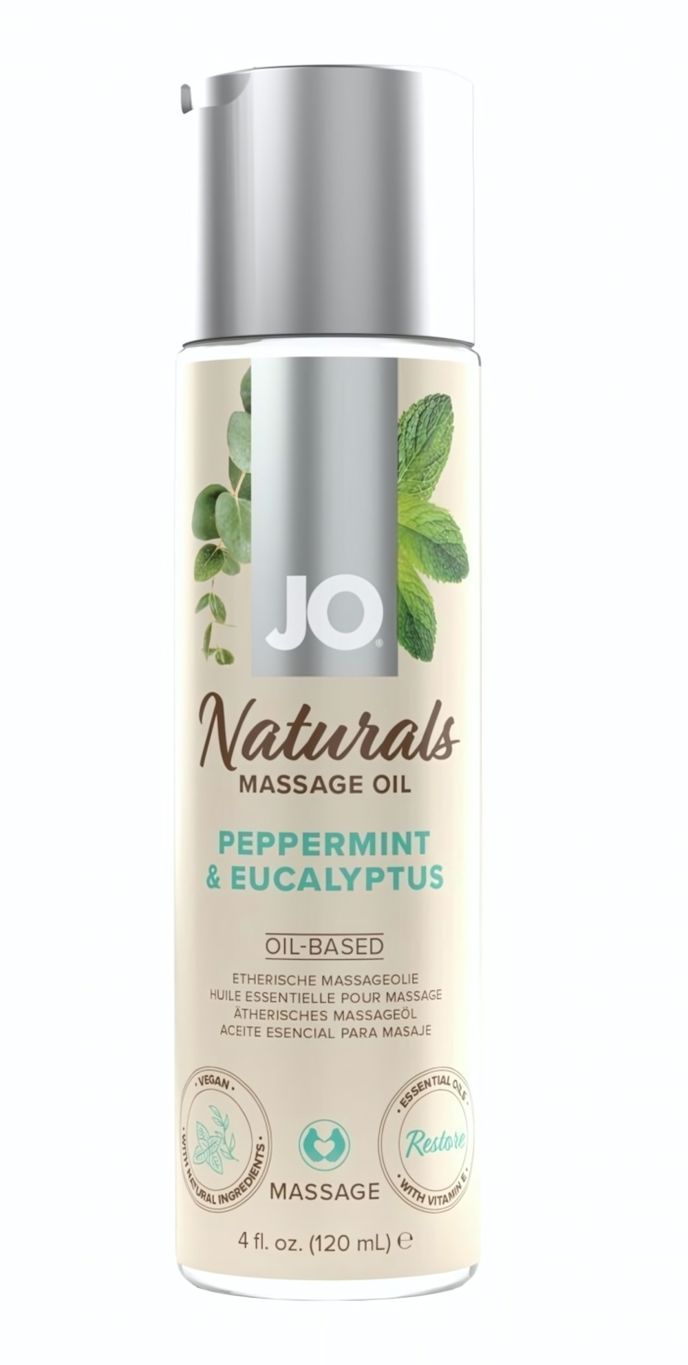 Массажное масло JO Peppermint and Eucalyptus 120 мл