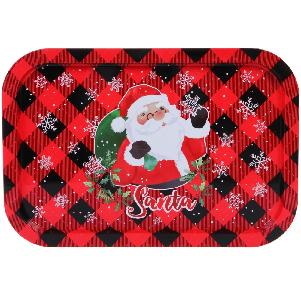 Поднос жестяной 34*23см «Санта с подарками»