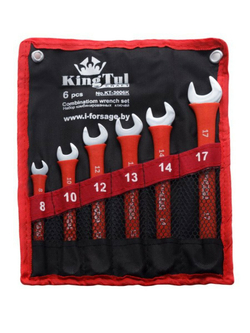 Набор ключей комбинированных 6пр. (8,10,12,13,14,17мм) на полотне KingTul kraft KT-3006k