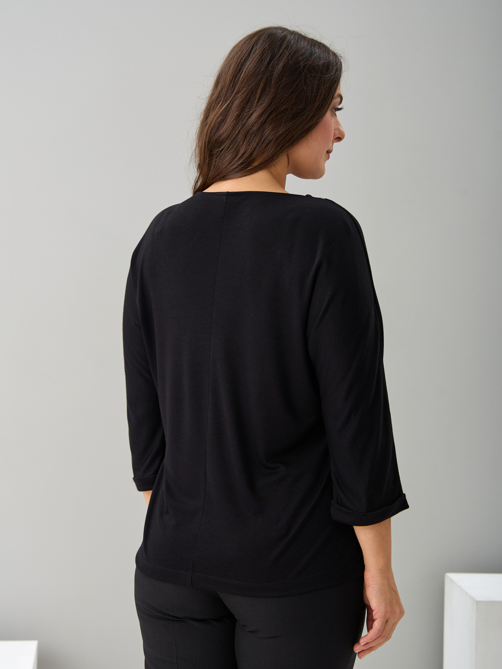 Блузка БЛв-381/черный-цепочка