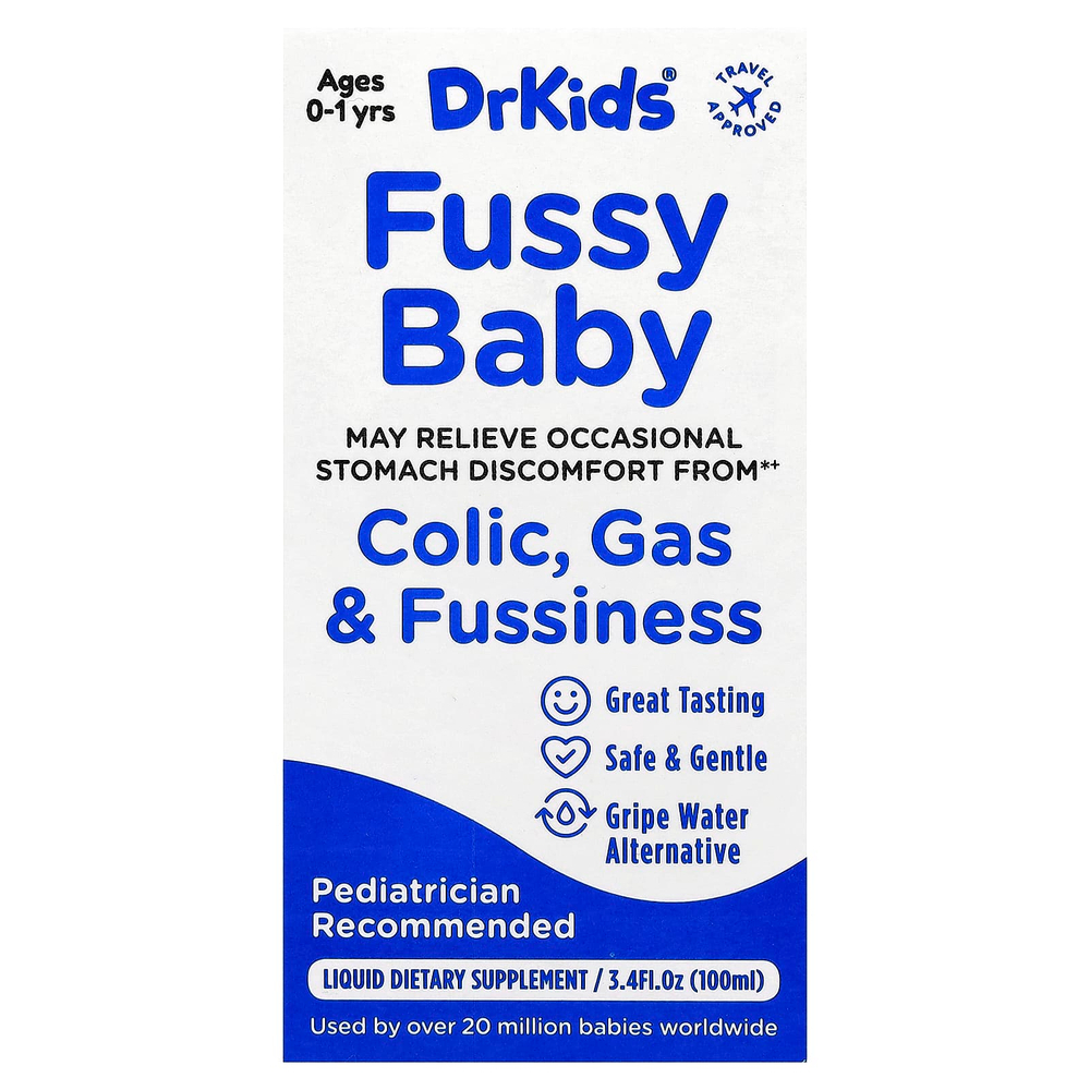 DrKids, Fussy Baby, для детей от 0 до 1 года, 100 мл (3,4 жидк. унции)
