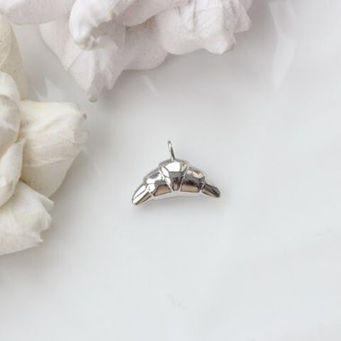 Подвеска Круассан 18*12 мм, родий, П319