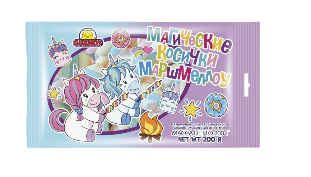 МаршмеллоуGuandy (Гуанди) Волшебная Страна Магические косички фруктовые 200гр