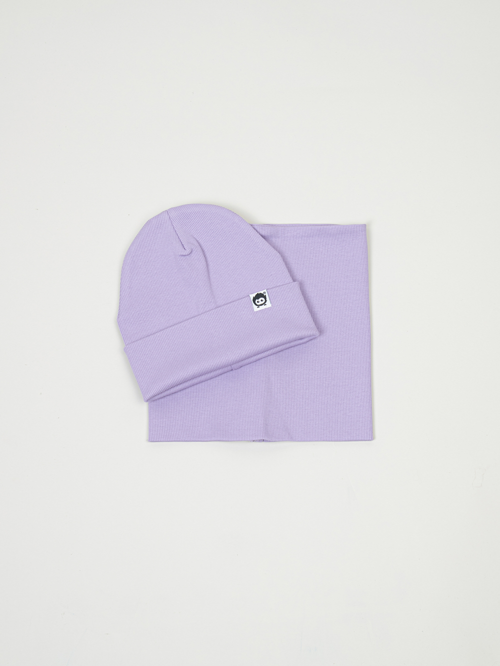 Комплект трикотажный шапка и снуд "Лавандовый"