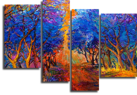 Модульная картина "Красочный лес"
