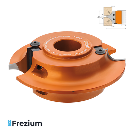 Радиусная насадная фреза со сменными пластинами "CMT Orange Tools" (147x40x45 R15/20 Z2; 694.004.40)