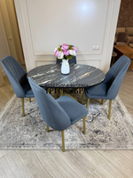 Круглый раздвижной стол "Лофт", луанда и стулья "Чикаго"