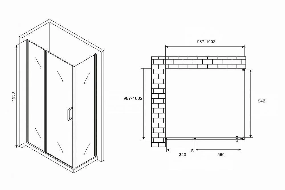 Душевой уголок Abber Sonnenstrand AG04100BS-S100B 100x100