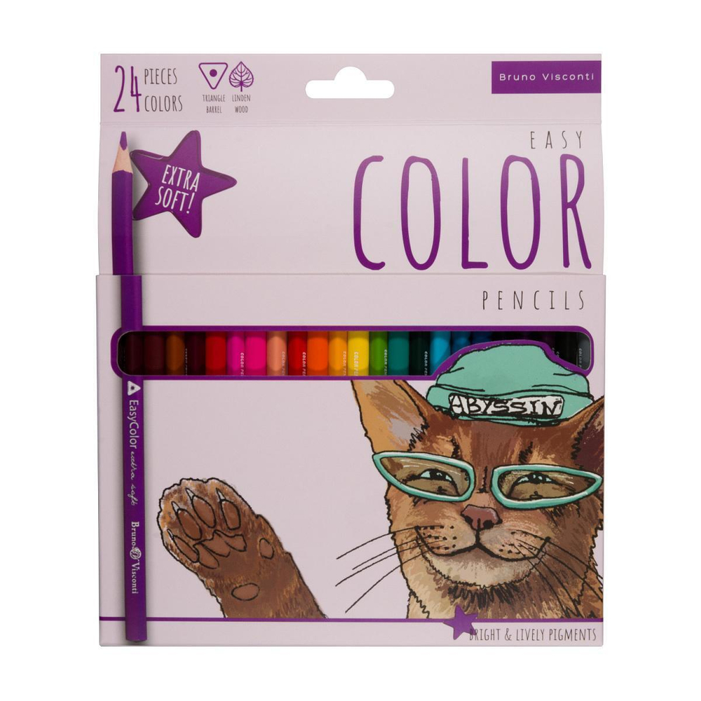 Карандаши 24 цв. "EasyColor" (Bruno Visconti)