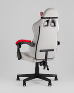 Кресло спортивное TopChairs Phantom ткань серо-красный
