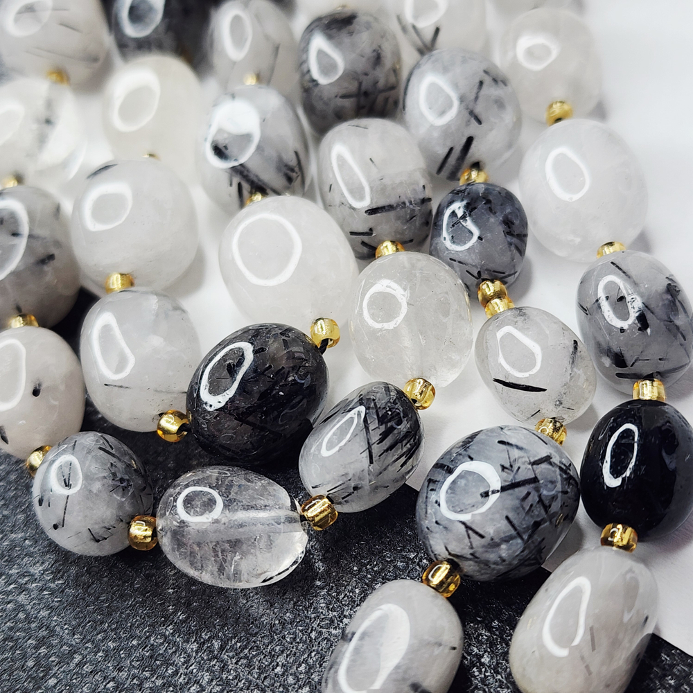 Кварц рутиловый, крупная галтовка, 10-15 мм, камни овалы бочонки, штучно