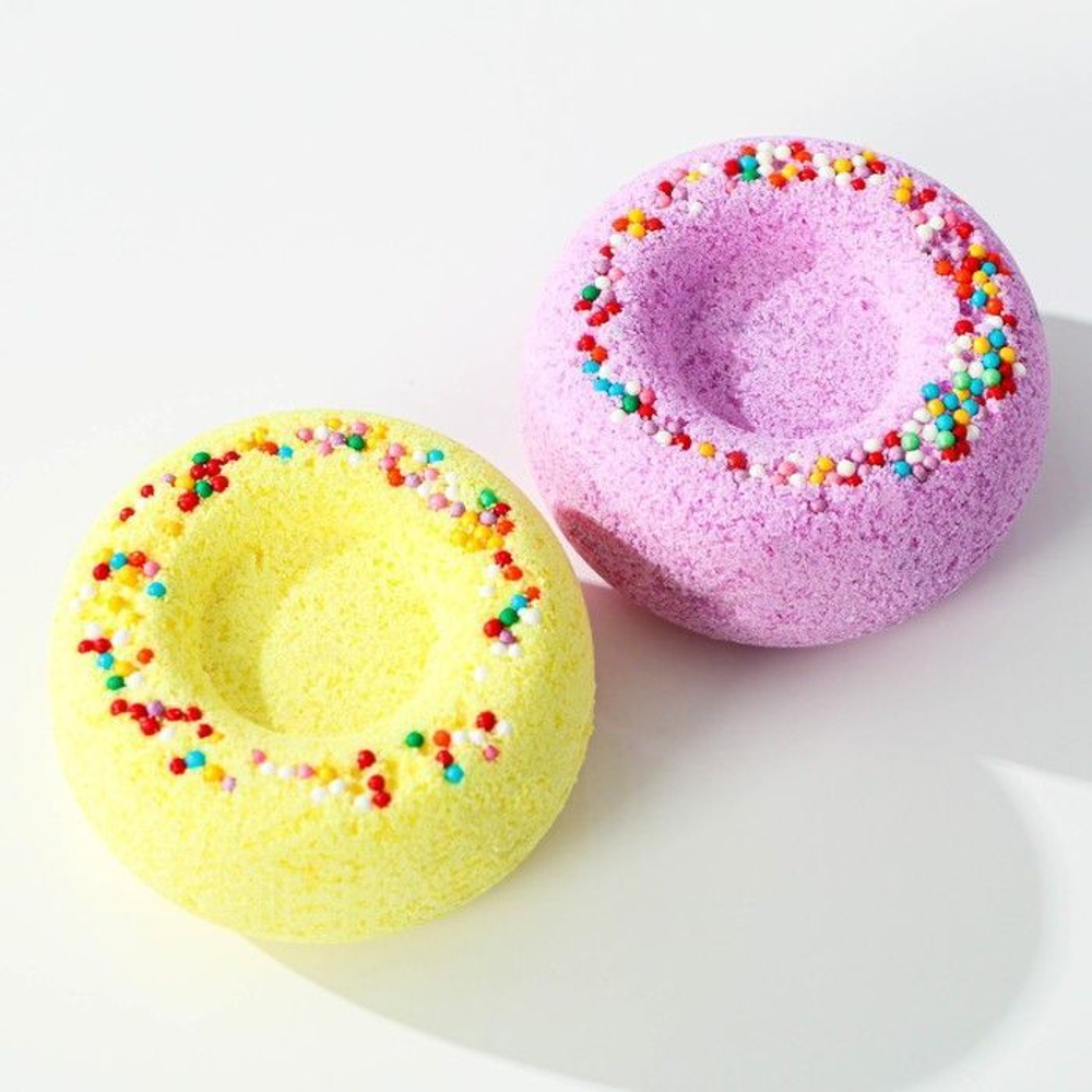 Набор из 2 бурлящих пончиков «Сладости» с ароматом черники и ванили