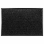 Коврик придверный 50х80 см, ЧЕРНЫЙ, влаго-грязезащитный, 430 г/м2, ребристый, ЛЮБАША СТАНДАРТ, 701032