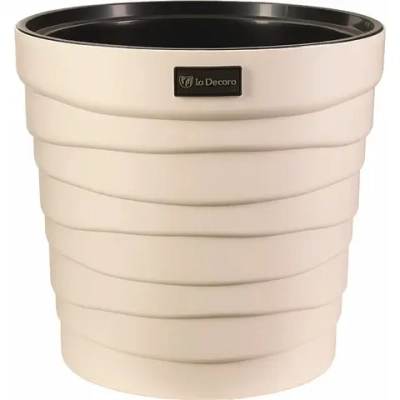 Кашпо для цветов пластиковое 7,5л d-27,1см «Бархан» Кремовый