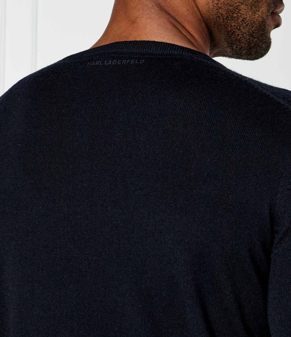 Шерстяной свитер Karl Lagerfeld - темно-синий(655000 544399)